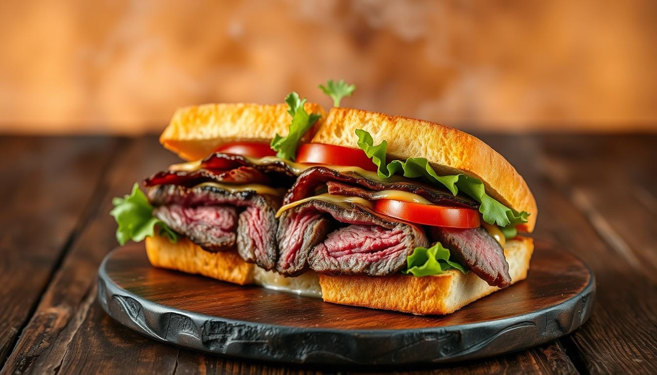 Smoked Charcoal Grilled Prime Beef Sandwich